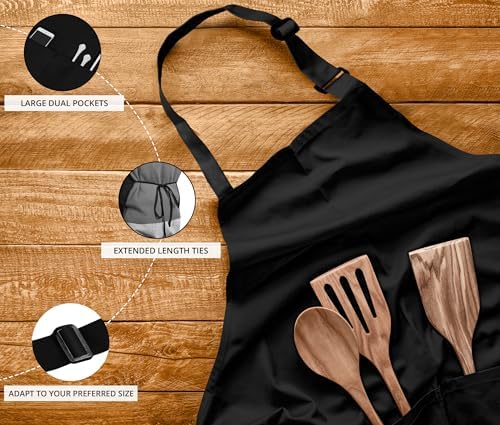 Utopia Kitchen Bib Aprons 10 Pack Adjustable - Image 4