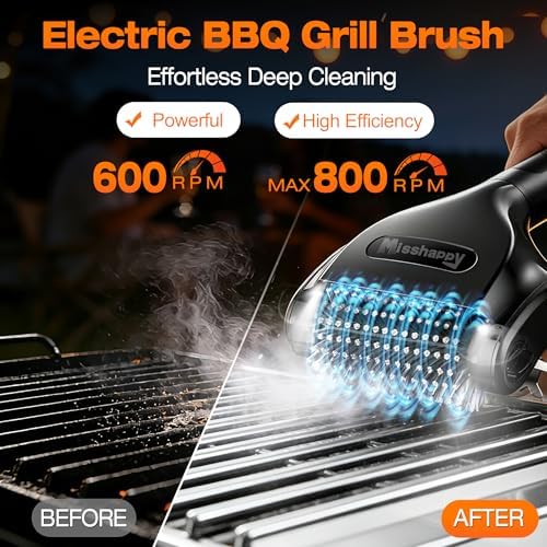 Misshappy Electric BBQ Grill Brush - 4000mAh Cordless BBQ Grill Cleaner 2 Speed - Image 2