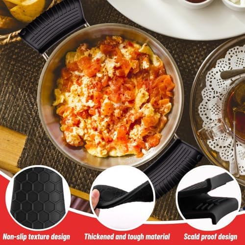 4 Pack Silicone Hot Handle Holder Cover Cast Iron Handle Cover Silicone Pot - Image 4