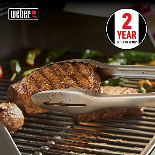 Weber Precision Grill Tongs, 18-Inch Stainless Steel – Non‑Slip Handle - Image 2