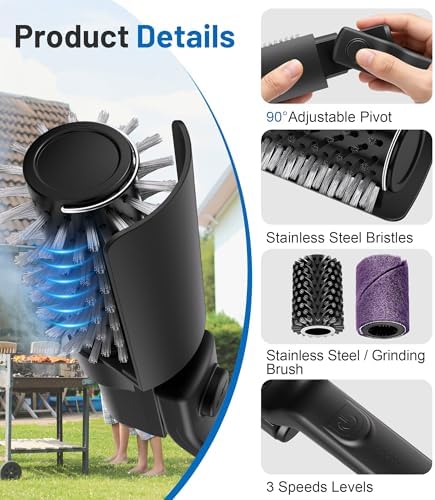 Electric Grill Brush for Outdoor, High Torque Grill Cleaner, Cordless BBQ Grill - Image 2