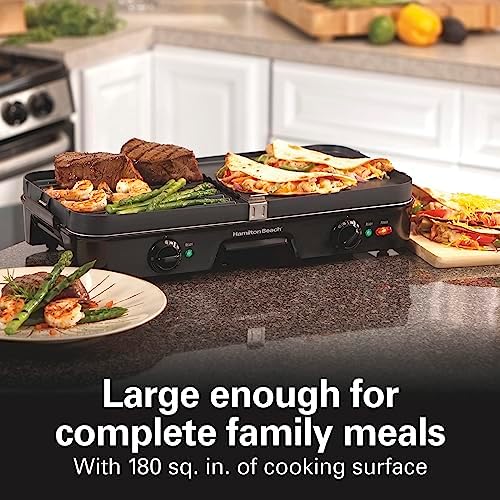 Hamilton Beach 3-in-1 Electric Indoor Grill + Electric Griddle - Image 5