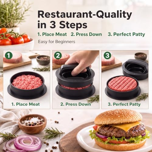 Smash Burger Press Kit, Cast Iron Burger Smasher, Steak Weight - Image 5