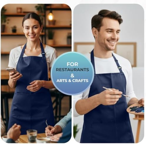 Utopia Kitchen Bib Aprons 4 Pack Adjustable - Image 6