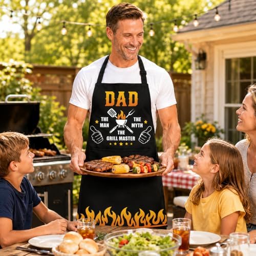 Dad Apron for Men, Apron with Pockets, Gifts for Father's Day Birthday Christmas - Image 6