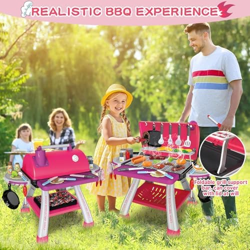 Kids Play Kitchen Toys, Kids BBQ Grill Kitchen Playset - Image 5