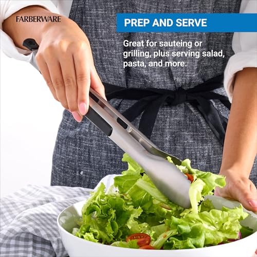 Farberware Pro 12 Inch Stainless Steel Locking Kitchen Tongs - Image 3