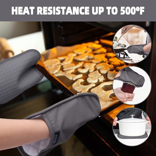 2PCS Silicone Pot Holders, Oven Mitts Heat Resistant Hot Pads - Image 5