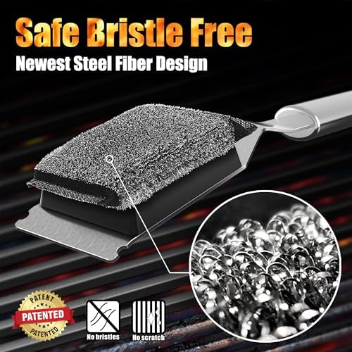 GRILLART Grill Brush Brsitle Free 1PCS Replacement Head - Image 3