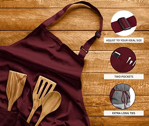 Utopia Kitchen Bib Aprons 2 Pack Adjustable - Image 4