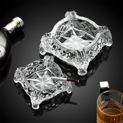Ashtray 5 x 5 inch, Large Glass Ashtray - Image 6