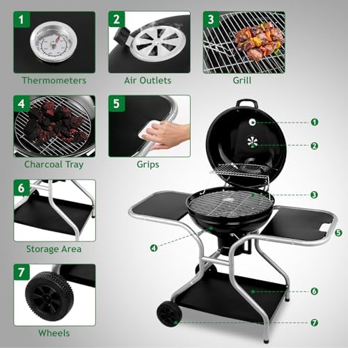 12.5 inch Kettle Charcoal Grill - Image 3