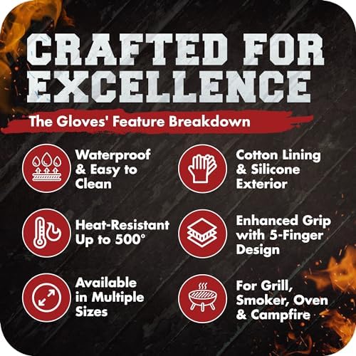 KITCHEN PERFECTION S Silicone Smoker BBQ Gloves - Image 6