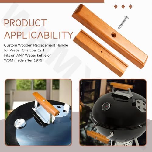 2 Pack Cherry Wood Replacement Handle - Image 3