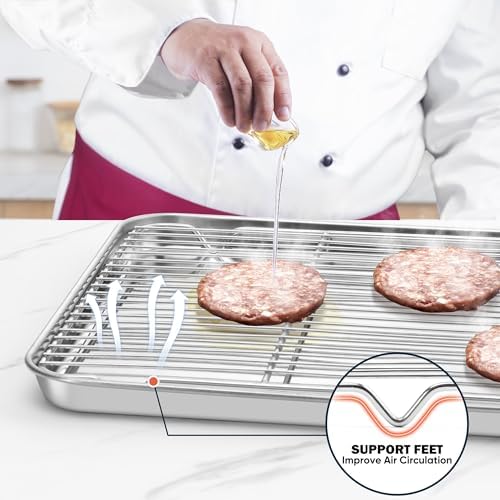 Homikit 16.6 x 11.5’’ Large Cooling Rack, 2 Pack Stainless Steel Wire Rack - Image 5