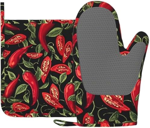 Mexican Hot Pepper Chili Oven Mitt and Pot Holder by Unknown