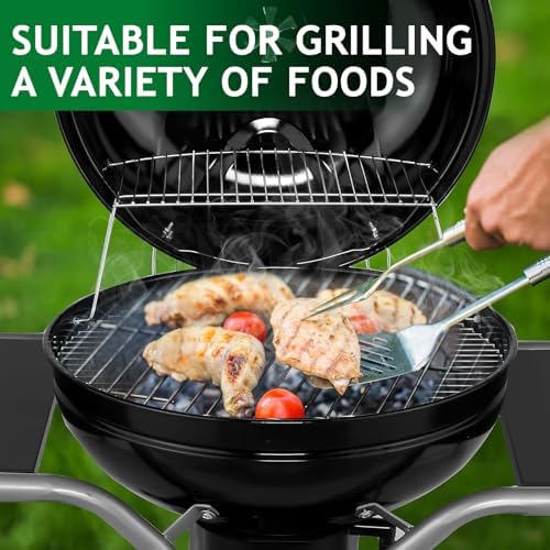 Cooking Barbecue Grill Cart, 25.2 inch Kettle Charcoal Grill - Image 4