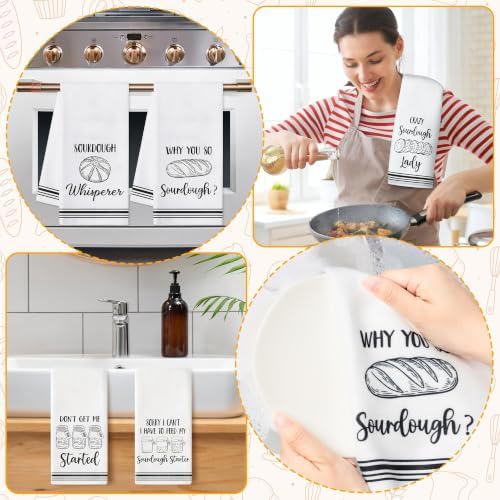 R HORSE 5 Pack Funny Sourdough Tea Bread Kitchen Dish Towels - Image 2