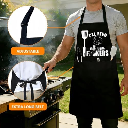 Funny Aprons For Men, Father's Fathers Day Kitchen Gifts For Dad Father Daddy - Image 2