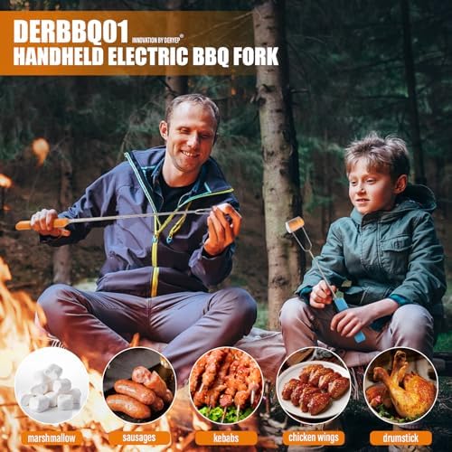 derYEP Electric Roasting Stick, Automatic Rotate BBQ Fork - Image 2