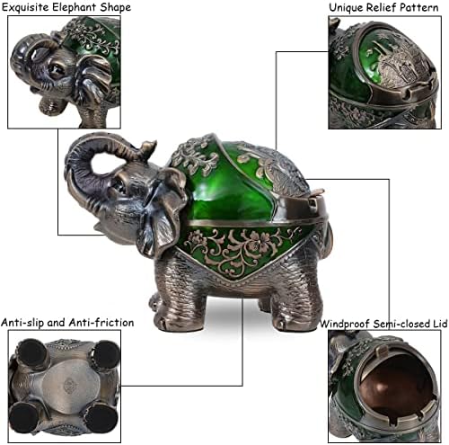 Stand Elephant Ash Tray Vintage Metal Ashtray - Image 4