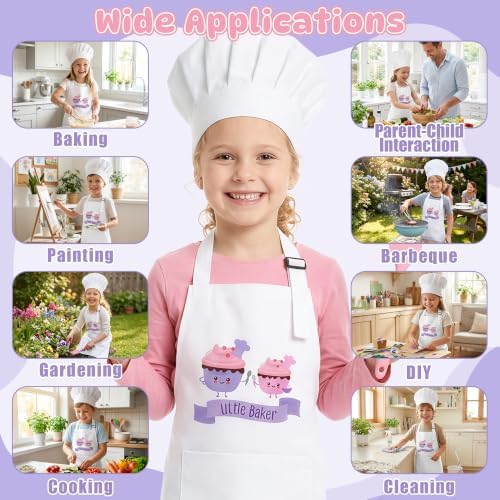 Kids Apron and Chef Hat Set, Funny Adjustable Kitchen Apron - Image 2