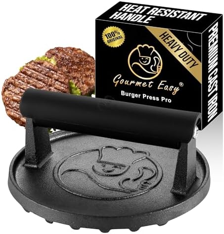 Gourmet Easy Cast Iron Smash Burger Press by GourmetEasy