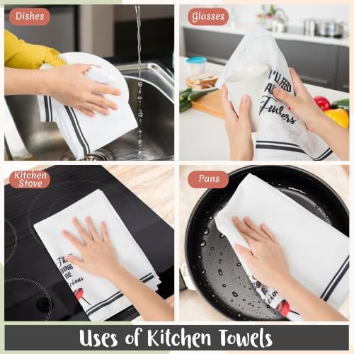 R HORSE 5 Pack Funny Barbecue BBQ Kitchen Dish Towels - Image 6
