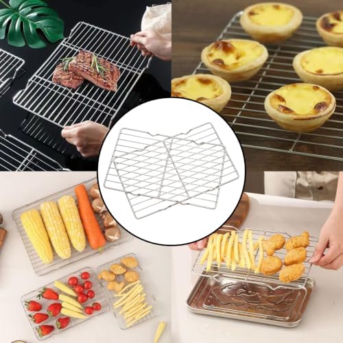 2 Pcs Rectangle Roasting Rack 6.3" x 10.2" Stainless Steel - Image 5