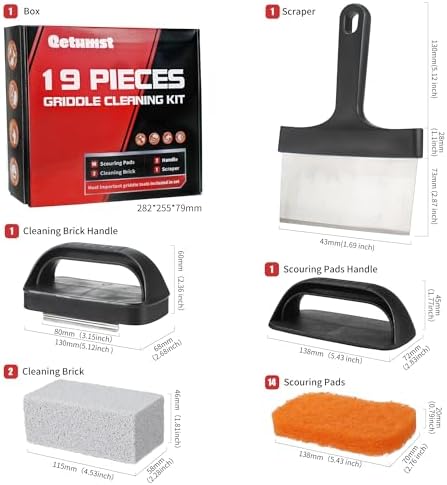 Griddle Cleaning Kit for Blackstone, Scour Pads, Grill Stone 19Pcs - Image 2