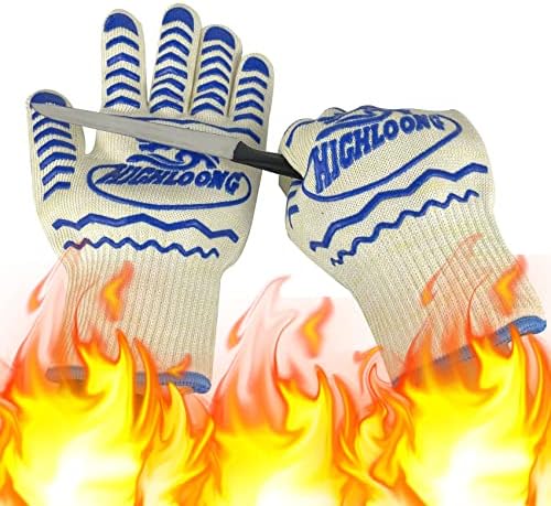 BBQ Gloves, Oven Gloves Original 2 Pack1472℉ Extreme Heat Resistant, Grilling by HIGHLOONG