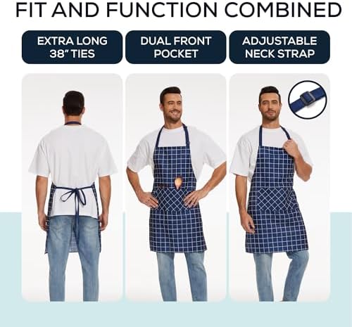 Will Well 2 Pack Bib Apron For Men & Women - Image 3