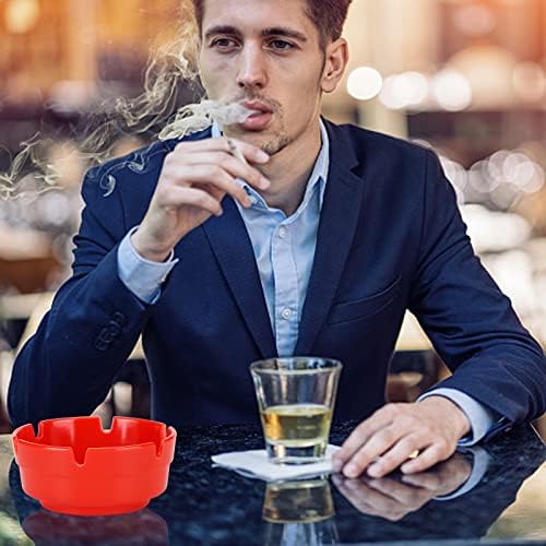 6Pcs Red Ashtray Sets for Cigarettes, Cute Plastic Tabletop Ash Trays, Home - Image 6