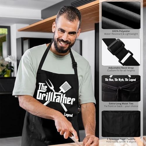 Funny Aprons for Men, Funny Mens BBQ Apron, Men's Aprons for Grilling, Cooking - Image 6