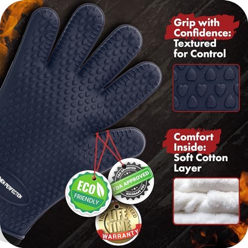 KITCHEN PERFECTION S Silicone Smoker BBQ Gloves - Image 2