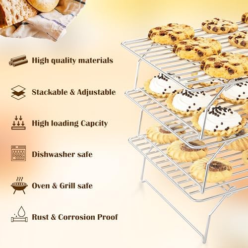 3 Tier Stackable Cooling Rack for Batch Cooling, 15.8"x 10" - Image 2