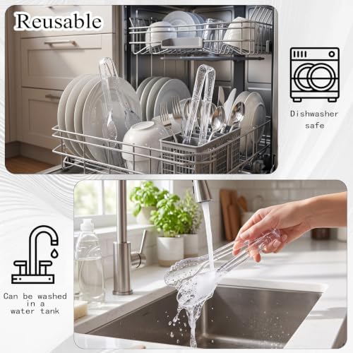 24 Pack Clear Plastic Serving Tongs - Image 3
