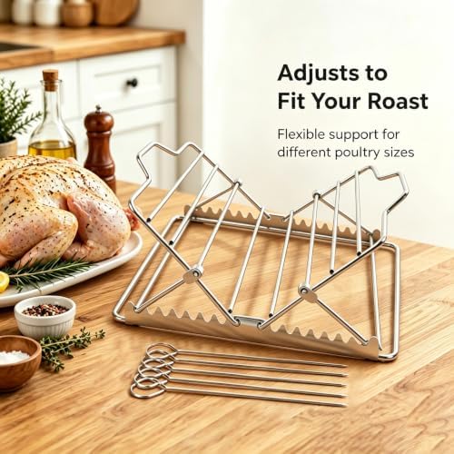 Roasting Rack, Adjustable Chicken Roasting Rack - Image 6