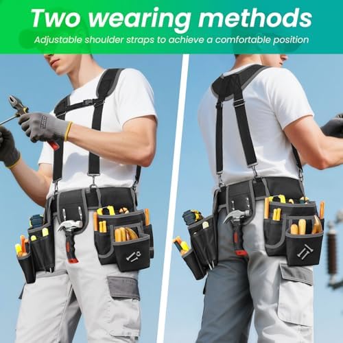 FamilyKit Tool Belt With Suspenders, Magnetic Heavy Duty Tool Belts - Image 6