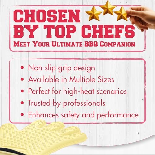 KITCHEN PERFECTION XL Silicone Smoker BBQ Gloves Heat Resistant Oven Mitts - Image 3