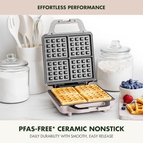 GreenPan Advanced Waffle Maker, 4-Square Belgian & Classic Waffle Maker - Image 2