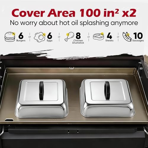 Joyfair Griddle Basting Cover 2 Pack, 10” Melting Dome Barbecue Tool Sets - Image 5