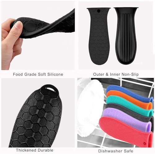 4 Pcs Non-Slip Silicone Hot Handle Holder & Assist Grips, Potholder - Image 3