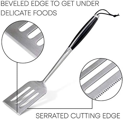 BBQ Tools | 18" Tongs & Spatula | Grill Mat | 2 Magnetic Hooks - Image 3