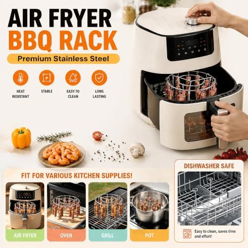 P&P CHEF Air Fryer Accessories Kit, Air Fryer Grill Skewer Rack - Image 5