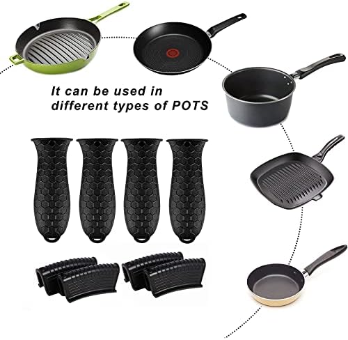 8 Pcs Non-Slip Silicone Hot Handle Holder & Assist Grips, Potholder - Image 5