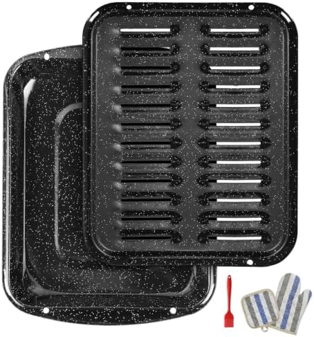 Broiler Pan for Oven16.75" ×13" Nonstick Grill Pan 5-Piece Set, Enamel Coated by YAMMITREE