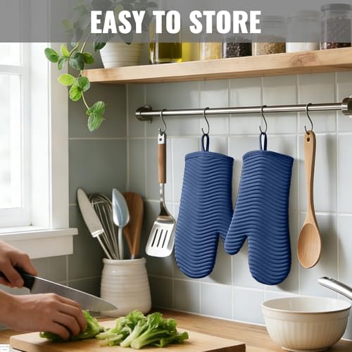 YUTAT Silicone Oven Mitts, Heat Resistant Oven Gloves - Image 3