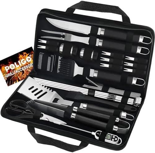 POLIGO 29 PCS BBQ Grill Accessories Stainless Steel BBQ Tools Grilling Tools Set by POLIGO