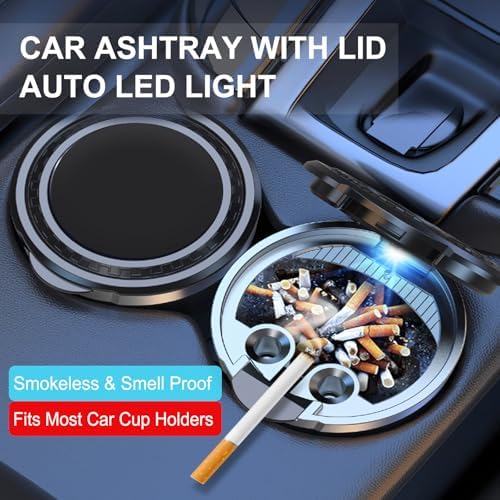 Ashtray with Lid Smell Proof, Smokeless Ash tray - Image 2